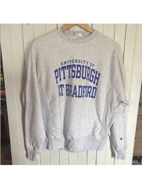 Champion University of Pittsburgh at Bradford Crewneck Sweatshirt Grey Size M
